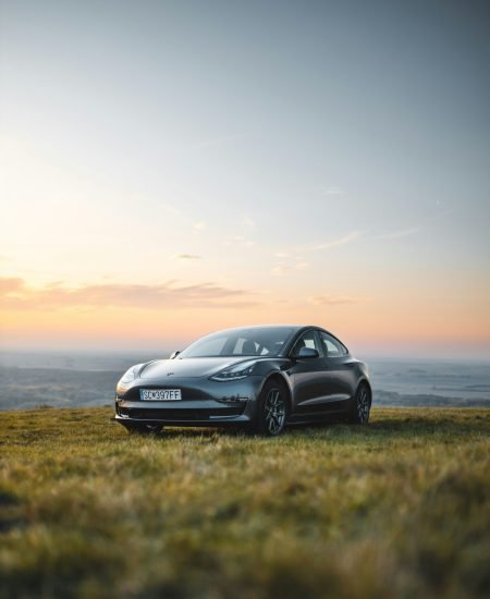 tesla car grey