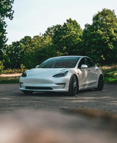 tesla car parts white car