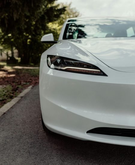 tesla car whtie stylish car