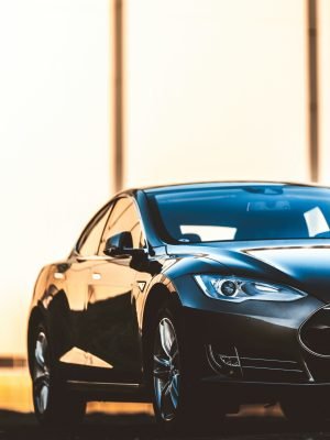 tesla white front